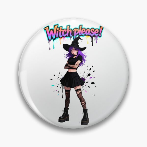 Item preview, Witch with crossed arms and drip writing designed and sold by ArtCreator2023.