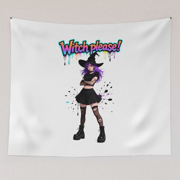 Item preview, Witch with crossed arms and drip writing designed and sold by ArtCreator2023.