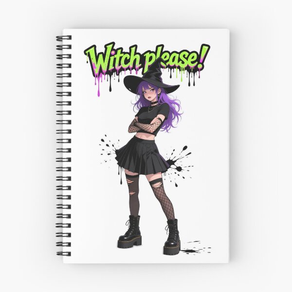 Item preview, Purple-haired witch with a modern streetwear look designed and sold by ArtCreator2023.