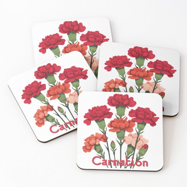 Item preview, Vintage Carnation Bloom – Elegant Botanical Illustration in Red, Pink & Orange designed and sold by ForeverPrintsOK.