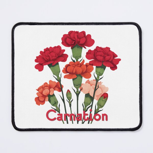 Item preview, Vintage Carnation Bloom – Elegant Botanical Illustration in Red, Pink & Orange designed and sold by ForeverPrintsOK.