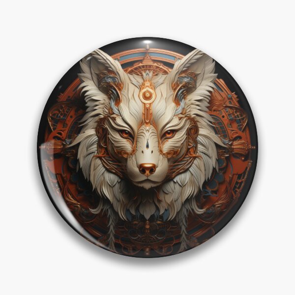 Item preview, Ornate Mechanical Wolf with Ivory Fur and Bronze Accents designed and sold by Daagath.