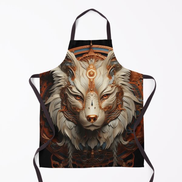 Item preview, Ornate Mechanical Wolf with Ivory Fur and Bronze Accents designed and sold by Daagath.