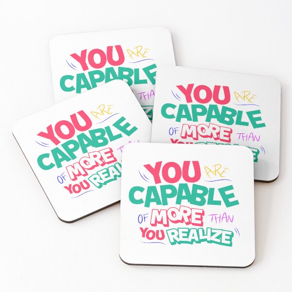 Item preview, You Are Capable of More Than You Realize - Bold Motivational Slogan Design designed and sold by SaadArtCo.