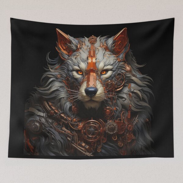 Item preview, Ironclad Cyber Wolf with Bronze Armor and Fierce Gaze designed and sold by Daagath.