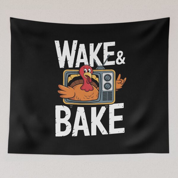 Item preview, Wake and Bake Funny Rock On Turkey Vintage Thanksgiving designed and sold by BakeryDozen.