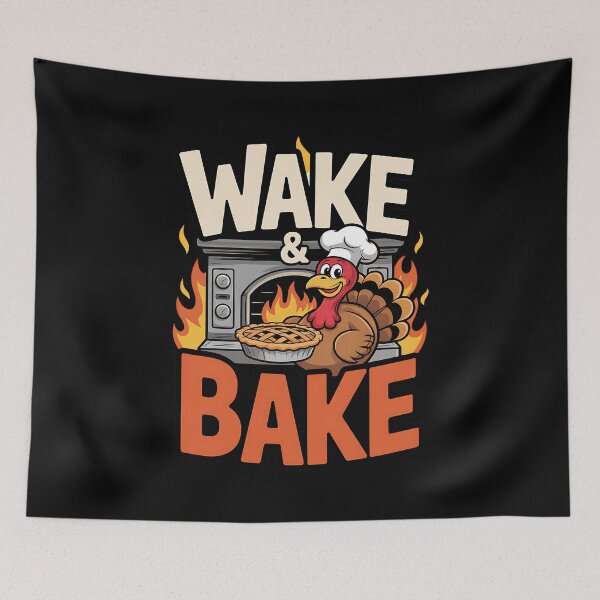 Item preview, Wake and Bake Funny Vintage Turkey Thanksgiving designed and sold by BakeryDozen.