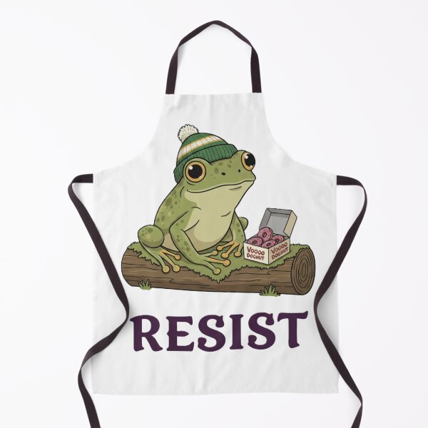 Item preview, Portland Frog Resisting Donuts Illustration designed and sold by DroolWorthyUS.