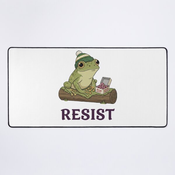 Item preview, Portland Frog Resisting Donuts Illustration designed and sold by DroolWorthyUS.