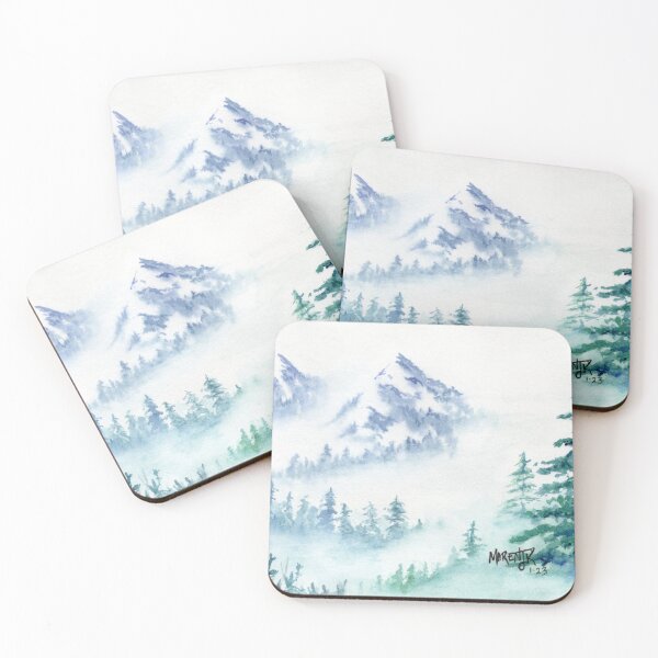 Item preview, Foggy Mountain scene designed and sold by MarenPaintsJoy.