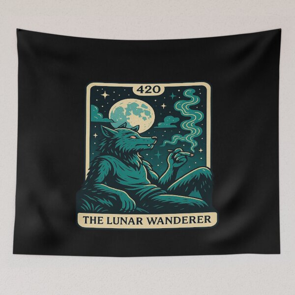 Item preview, The Lunar Wanderer 420 Werewolf Under the Moon designed and sold by Redblackman.