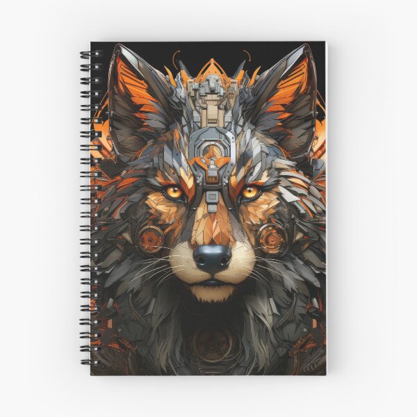 Item preview, Cybernetic Fox-Wolf Hybrid with Neon Orange Tech designed and sold by Daagath.