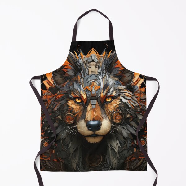 Item preview, Cybernetic Fox-Wolf Hybrid with Neon Orange Tech designed and sold by Daagath.