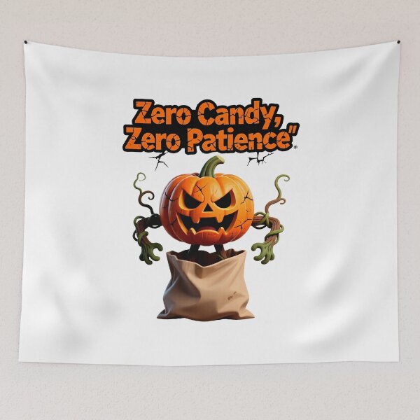Item preview, Grumbling pumpkin with “Zero Candy” slogan designed and sold by ArtCreator2023.