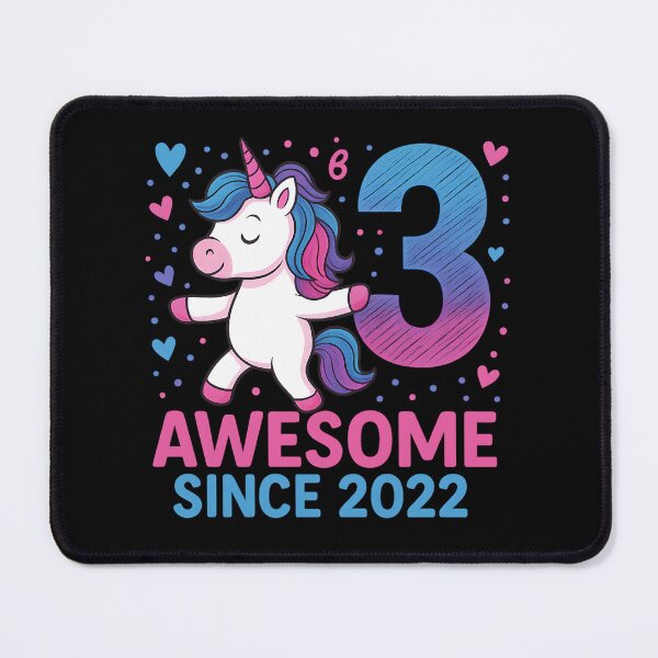 Item preview, Cute Unicorn Birthday Shirt for 3 Year Old Girls Awesome Since 2022 Magical Rainbow Party Tee Gift designed and sold by DrawHandArt.