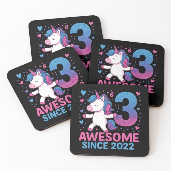 Item preview, Cute Unicorn Birthday Shirt for 3 Year Old Girls Awesome Since 2022 Magical Rainbow Party Tee Gift designed and sold by DrawHandArt.