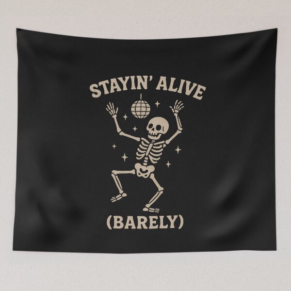 Item preview, Stayin' alive (barely) skeleton designed and sold by Seenister Creepy&Cute.