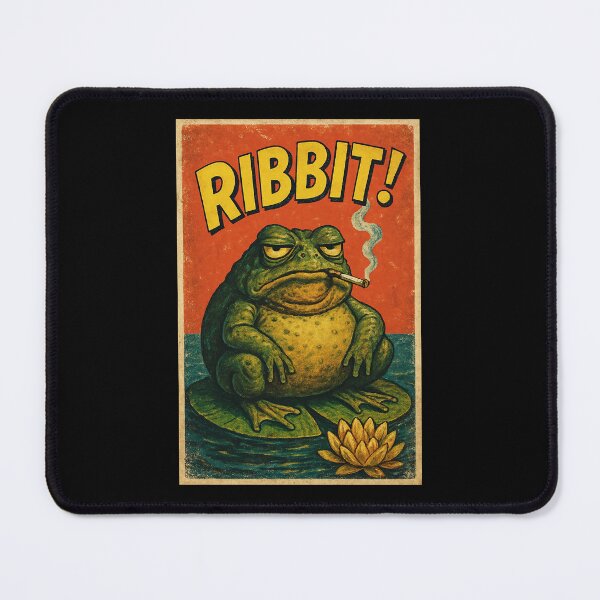 Item preview, Retro Comic Frog Poster – "RIBBIT!" Vintage Humor Art designed and sold by The Devil's Bargain.