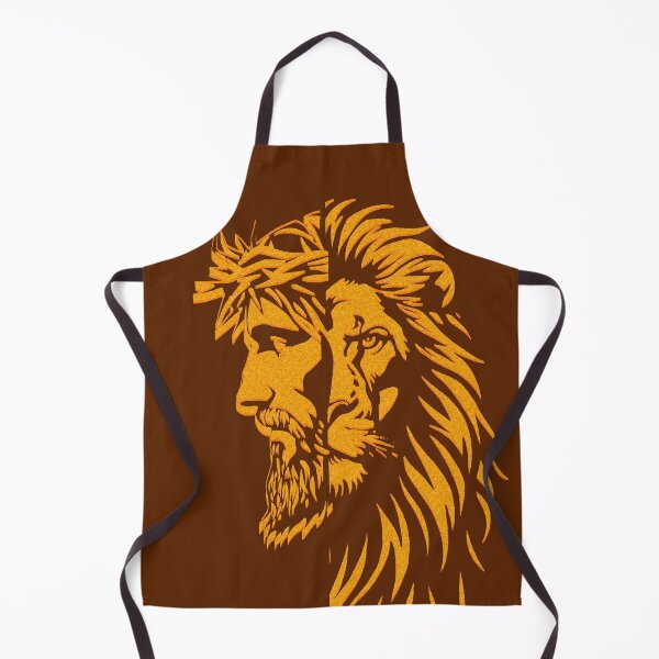 Item preview, Half lion half jesus christ Asymmetric/Unsymmetric side face in abstract high contrast line drawing | Golden Yellow designed and sold by ZechJohnRB.