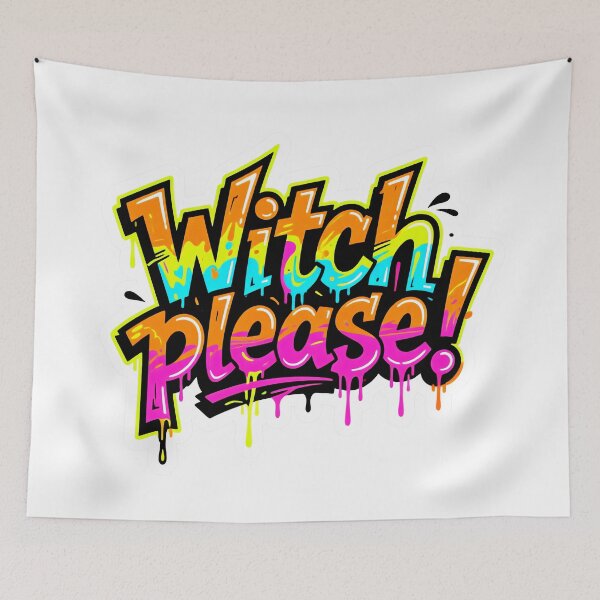 Item preview, Luminous “Witch Please” lettering in drip style designed and sold by ArtCreator2023.