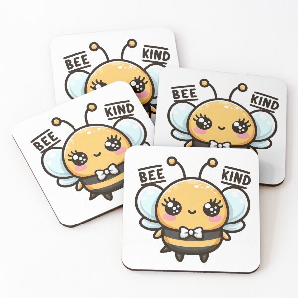 Item preview, Cute Kawaii Bee Kind – Adorable Smiling Bee with Bowtie Illustration designed and sold by SketchOnScreen.