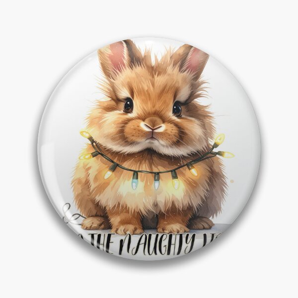 Item preview, Brown lionhead bunny wrapped with Christmas lights, naughty list designed and sold by LiskoDesign.