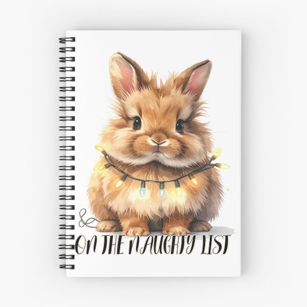 Item preview, Brown lionhead bunny wrapped with Christmas lights, naughty list designed and sold by LiskoDesign.