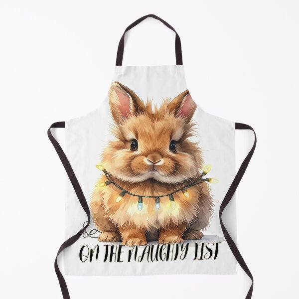 Item preview, Brown lionhead bunny wrapped with Christmas lights, naughty list designed and sold by LiskoDesign.