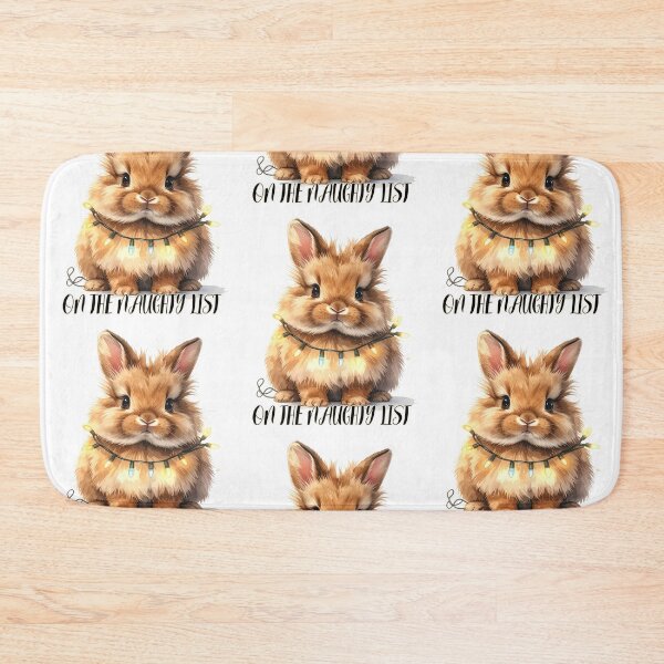 Item preview, Brown lionhead bunny wrapped with Christmas lights, naughty list designed and sold by LiskoDesign.