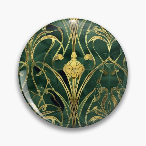 Item preview, Seemles patern of a gold and green jugendstil design N.r 1 designed and sold by Tirsot.