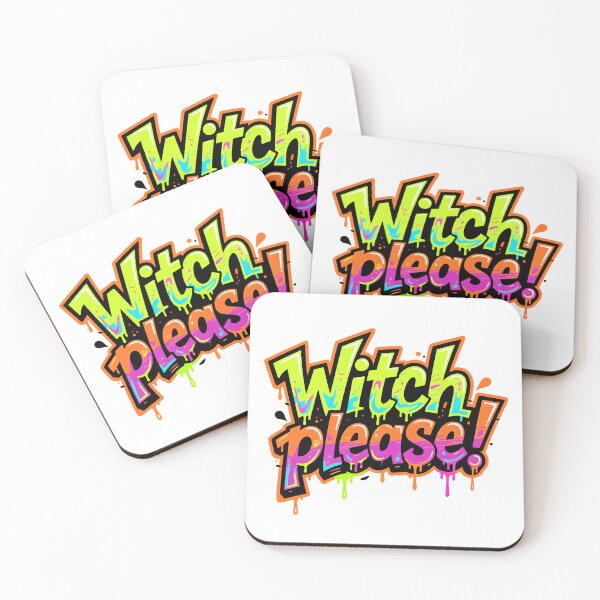 Item preview, Colorful “Witch Please” text with paint drops designed and sold by ArtCreator2023.