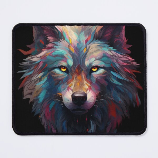 Item preview, Psychedelic Geometric Wolf Portrait designed and sold by Daagath.