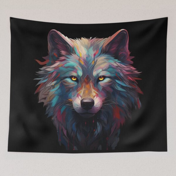 Item preview, Psychedelic Geometric Wolf Portrait designed and sold by Daagath.