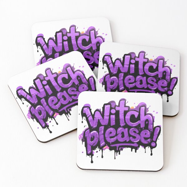 Item preview, Copy of colorful “Witch Please” text with paint drops designed and sold by ArtCreator2023.