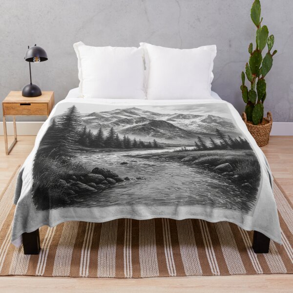 Item preview, "Majestic Mountain Flow – Black & White Wilderness" designed and sold by NaomiRut.