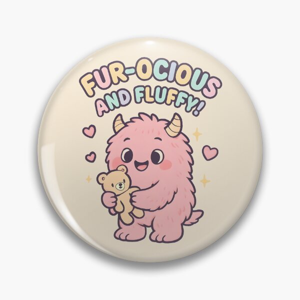 Item preview, Fur-ocious and Fluffy Cute Pink Monster Teddy Bear Kawaii Design designed and sold by Dantin.