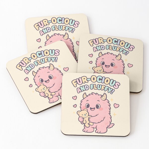 Item preview, Fur-ocious and Fluffy Cute Pink Monster Teddy Bear Kawaii Design designed and sold by Dantin.