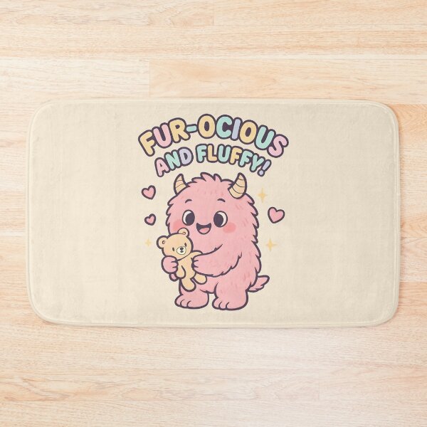 Item preview, Fur-ocious and Fluffy Cute Pink Monster Teddy Bear Kawaii Design designed and sold by Dantin.