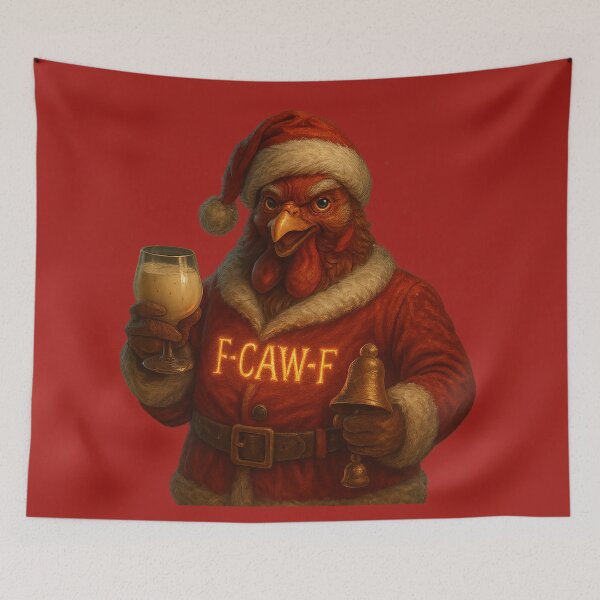 Item preview, F-CAW-F Santa Claus Rooster – Funny Christmas Chicken Design designed and sold by TrendTribeTP.