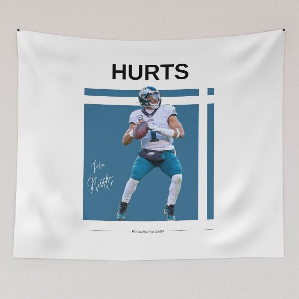 Item preview, Dynamic football quarterback digital poster in bold blue frame designed and sold by shopcanva.