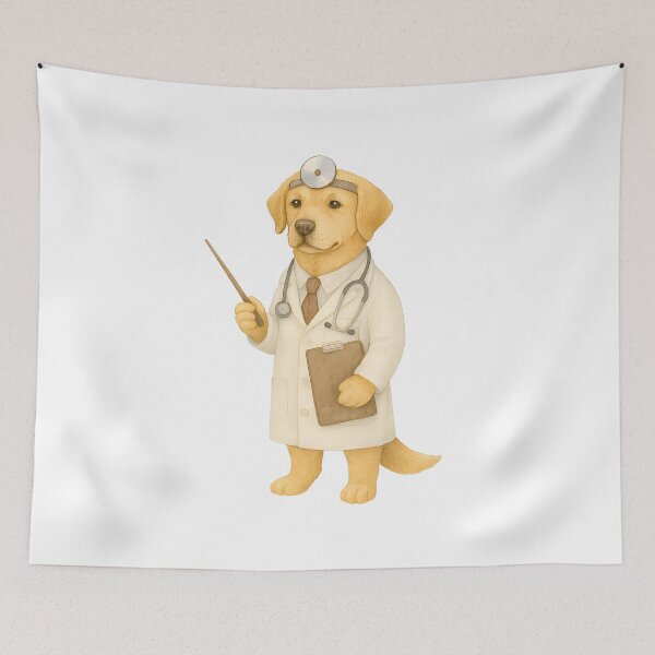 Item preview, Adorable Labrador Doctor Illustration designed and sold by DariaOltes.