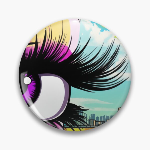 Item preview, Colorful eye art with city skyline designed and sold by anytka.