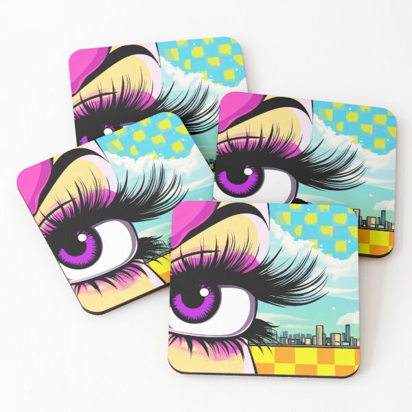 Item preview, Colorful eye art with city skyline designed and sold by anytka.