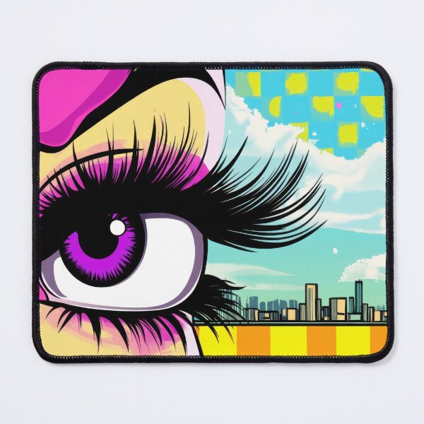 Item preview, Colorful eye art with city skyline designed and sold by anytka.