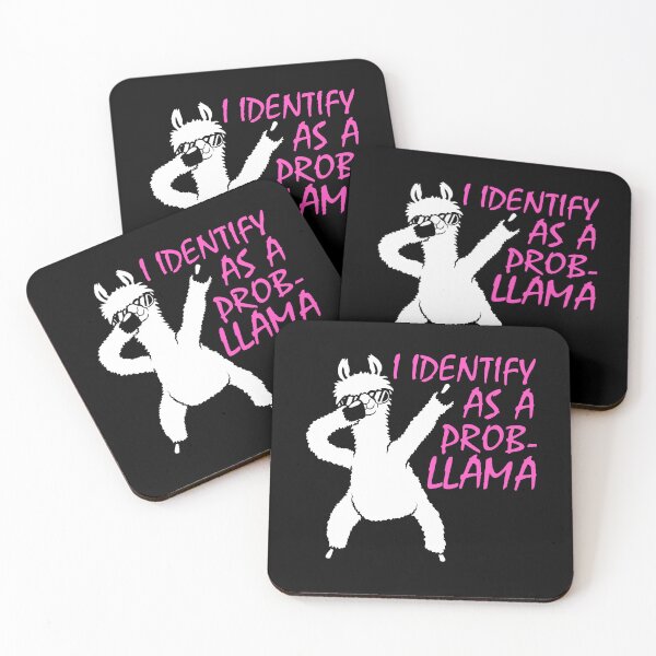 Item preview, I Identify As A Probllama Cool Llama Problem Quote designed and sold by shirt-o-mat.