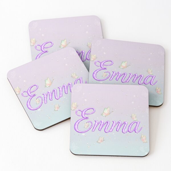 Item preview, Name Emma Embroidered Butterflies Purple Cursive Fairycore Ethereal designed and sold by JOSTH.