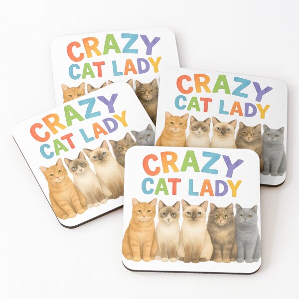 Item preview, Crazy Cat Lady Rainbow Typography with Cute Cats designed and sold by DariaOltes.