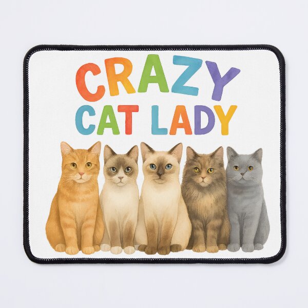 Item preview, Crazy Cat Lady Rainbow Typography with Cute Cats designed and sold by DariaOltes.