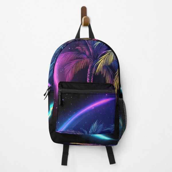 Item preview, Colorful palm trees in neon circle designed and sold by anytka.