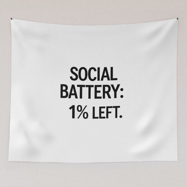 Item preview, Social Battery 1% left designed and sold by Spirit of Siam.